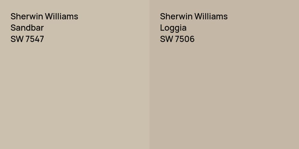 Sherwin Williams Sandbar vs. Sherwin Williams Loggia