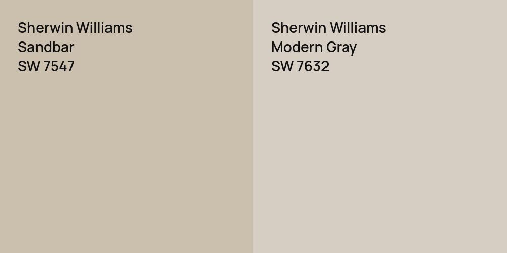 Sherwin Williams Sandbar vs. Sherwin Williams Modern Gray