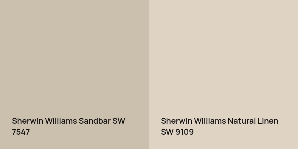 Sherwin Williams Sandbar vs. Sherwin Williams Natural Linen