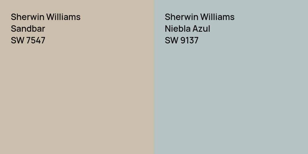 Sherwin Williams Sandbar vs. Sherwin Williams Niebla Azul