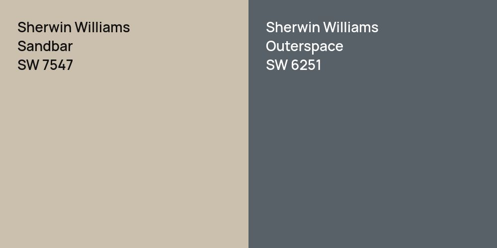 Sherwin Williams Sandbar vs. Sherwin Williams Outerspace