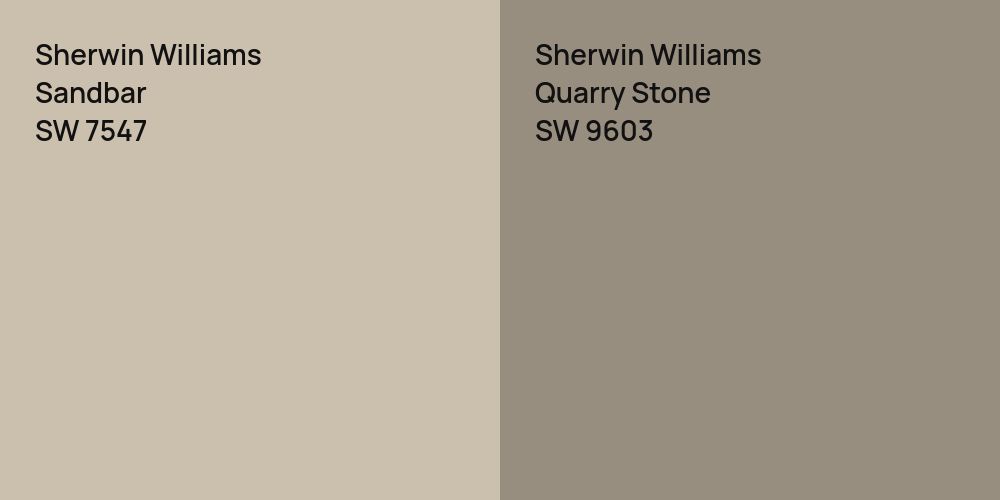 Sherwin Williams Sandbar vs. Sherwin Williams Quarry Stone