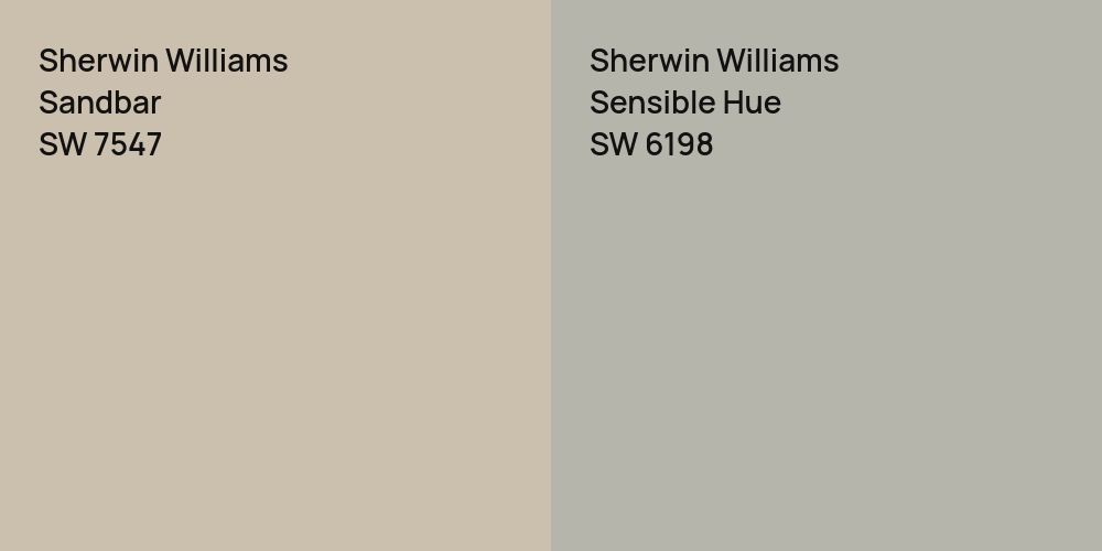 Sherwin Williams Sandbar vs. Sherwin Williams Sensible Hue