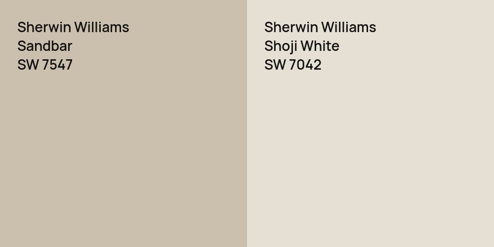 Sherwin Williams Sandbar vs. Sherwin Williams Shoji White