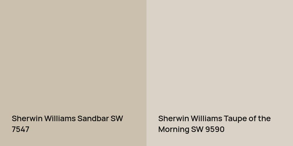 Sherwin Williams Sandbar vs. Sherwin Williams Taupe of the Morning