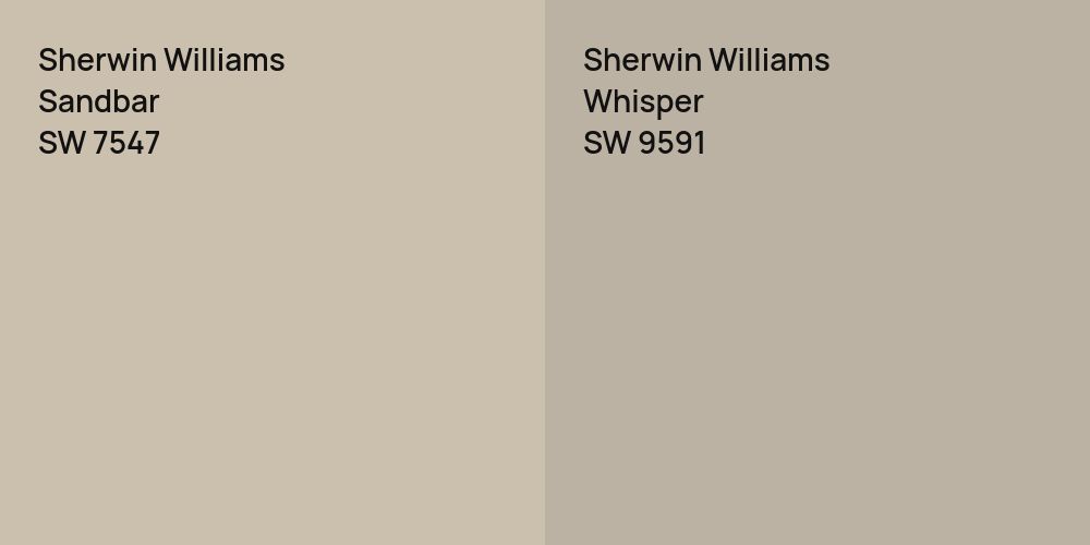 Sherwin Williams Sandbar vs. Sherwin Williams Whisper