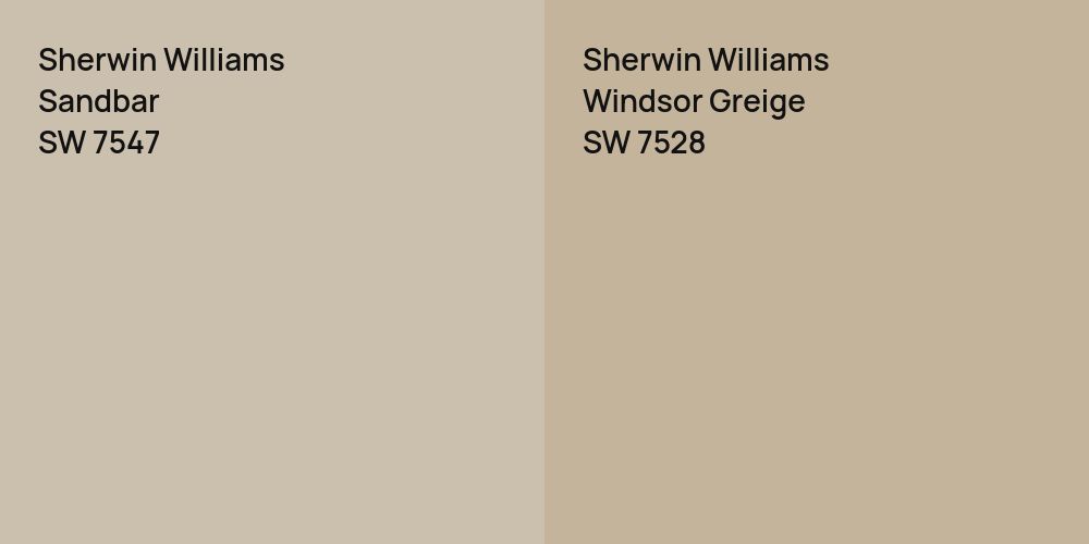 Sherwin Williams Sandbar vs. Sherwin Williams Windsor Greige