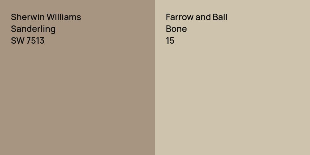 Sherwin Williams Sanderling vs. Farrow and Ball Bone