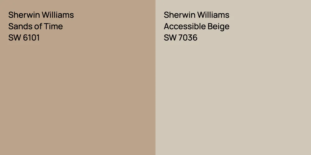 Sherwin Williams Sands of Time vs. Sherwin Williams Accessible Beige