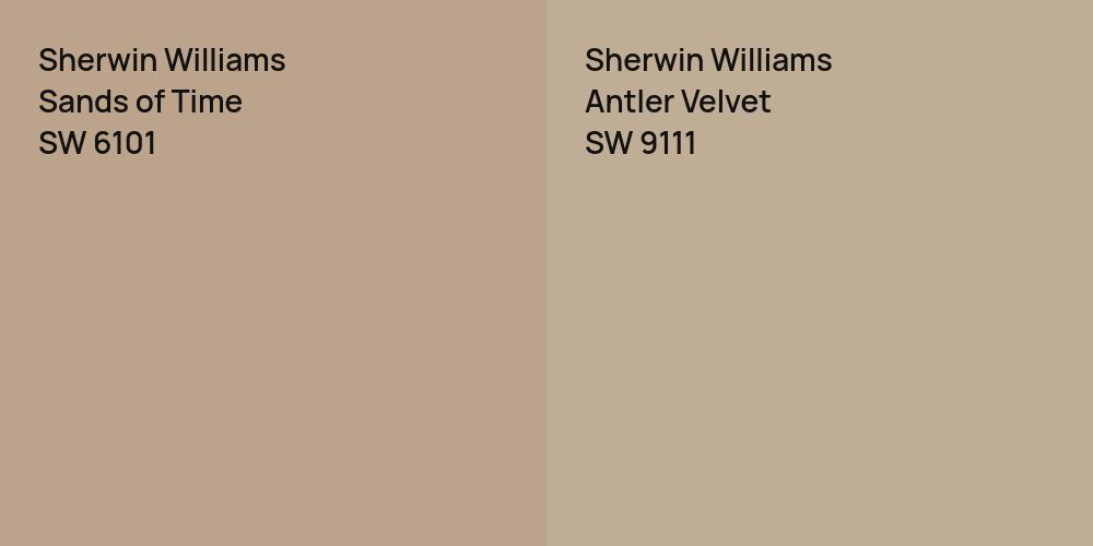 Sherwin Williams Sands of Time vs. Sherwin Williams Antler Velvet