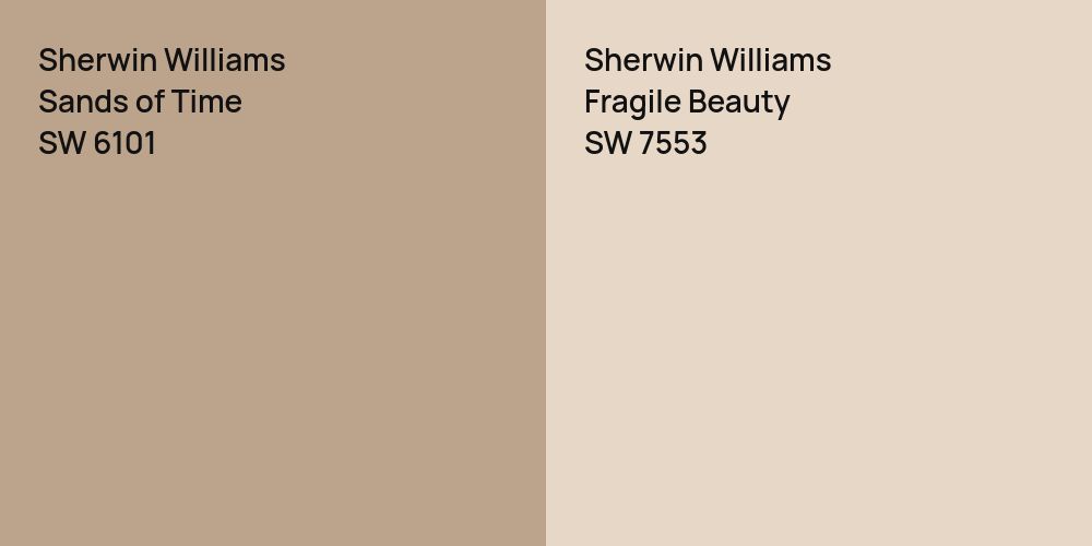 Sherwin Williams Sands of Time vs. Sherwin Williams Fragile Beauty