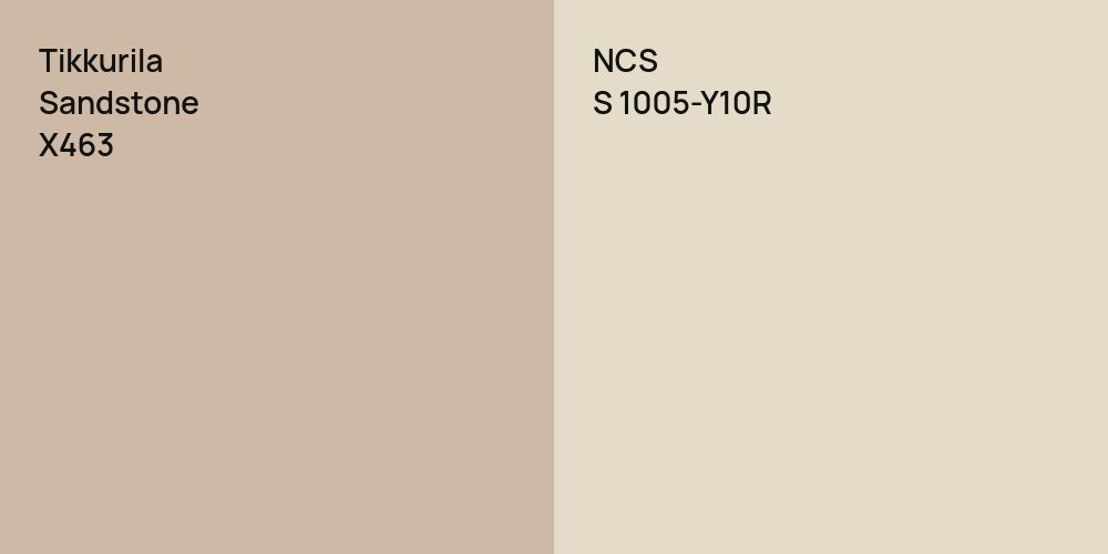 Tikkurila Sandstone vs. NCS S 1005-Y10R