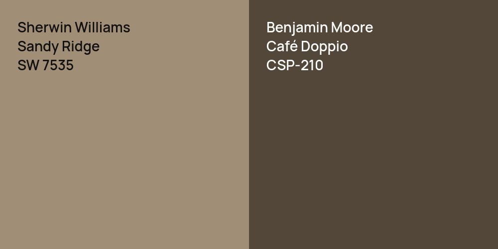 Sherwin Williams Sandy Ridge vs. Benjamin Moore Café Doppio