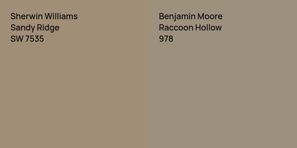 Sherwin Williams Sandy Ridge vs. Benjamin Moore Raccoon Hollow