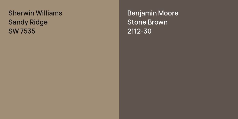 Sherwin Williams Sandy Ridge vs. Benjamin Moore Stone Brown