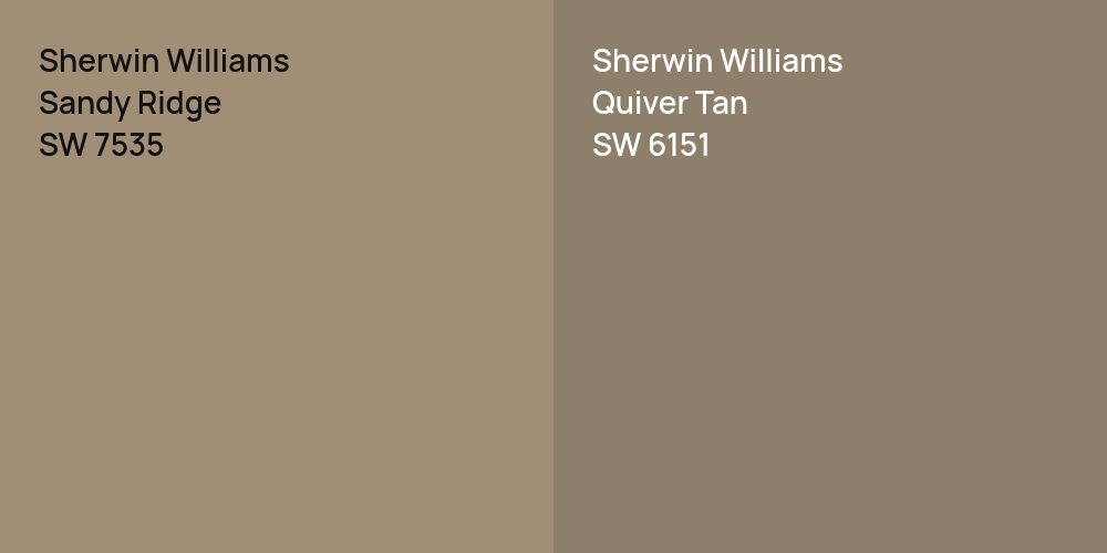 Sherwin Williams Sandy Ridge vs. Sherwin Williams Quiver Tan