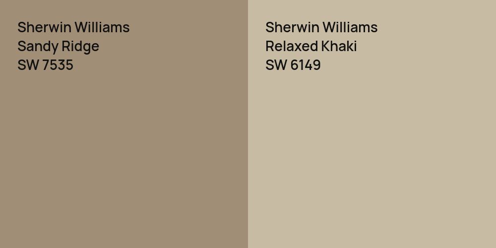 Sherwin Williams Sandy Ridge vs. Sherwin Williams Relaxed Khaki