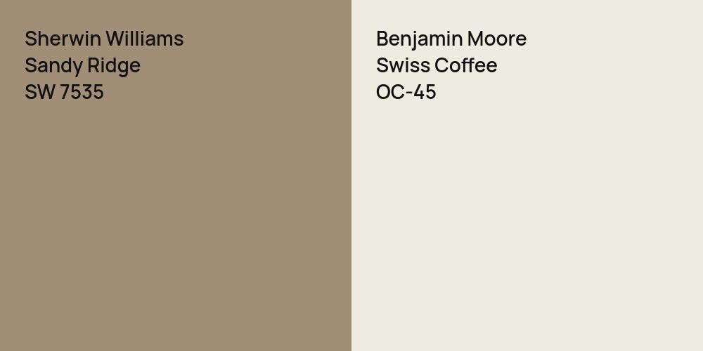 Sherwin Williams Sandy Ridge vs. Benjamin Moore Swiss Coffee