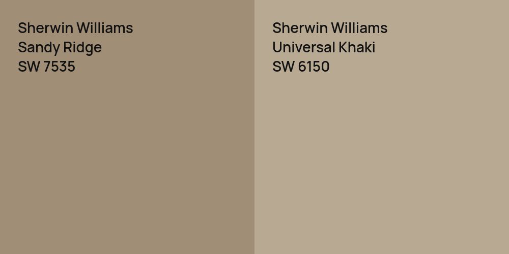 Sherwin Williams Sandy Ridge vs. Sherwin Williams Universal Khaki