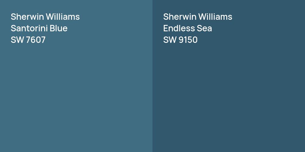 Sherwin Williams Santorini Blue vs. Sherwin Williams Endless Sea