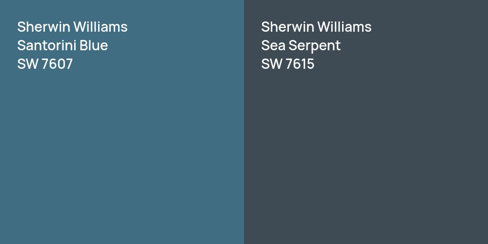 Sherwin Williams Santorini Blue vs. Sherwin Williams Sea Serpent