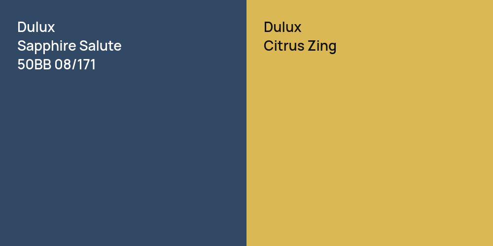 Dulux Sapphire Salute vs. Dulux Citrus Zing