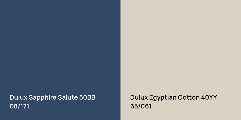 Dulux Sapphire Salute vs. Dulux Egyptian Cotton