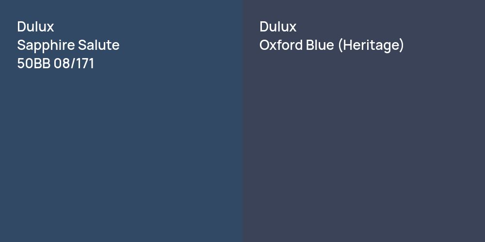 Dulux Sapphire Salute vs. Dulux Oxford Blue (Heritage)