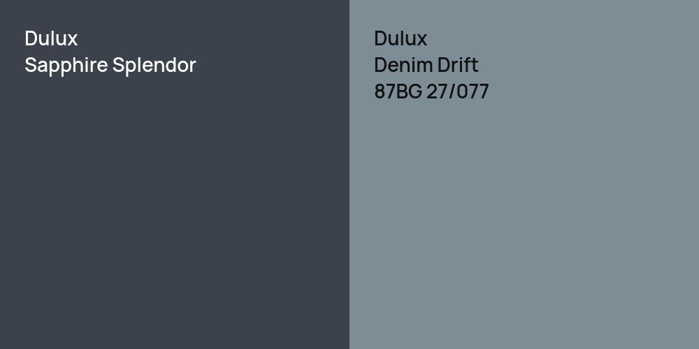 Dulux Sapphire Splendor vs. Dulux Denim Drift