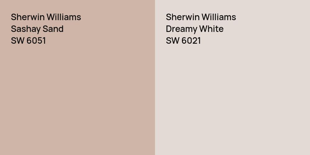 Sherwin Williams Sashay Sand vs. Sherwin Williams Dreamy White