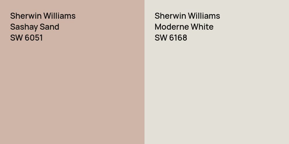 Sherwin Williams Sashay Sand vs. Sherwin Williams Moderne White