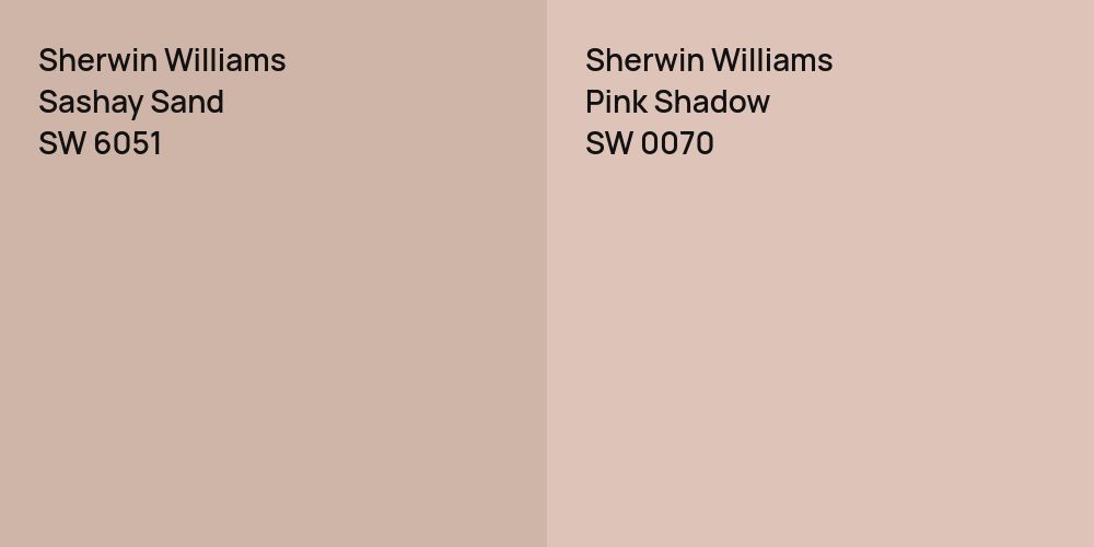 Sherwin Williams Sashay Sand vs. Sherwin Williams Pink Shadow