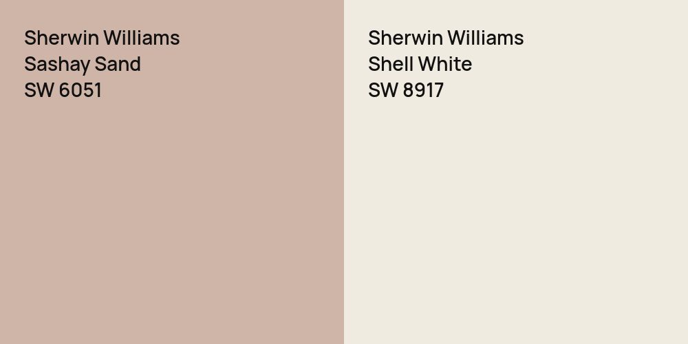 Sherwin Williams Sashay Sand vs. Sherwin Williams Shell White