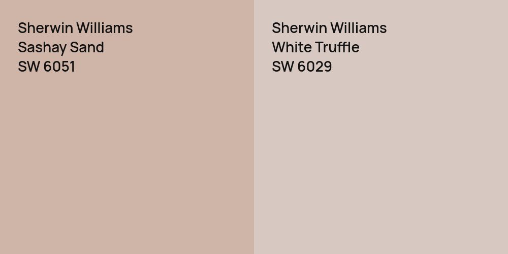 Sherwin Williams Sashay Sand vs. Sherwin Williams White Truffle