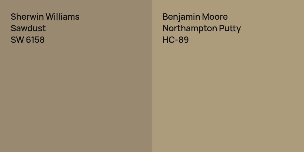 Sherwin Williams Sawdust vs. Benjamin Moore Northampton Putty