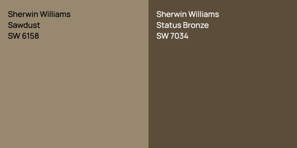 Sherwin Williams Sawdust vs. Sherwin Williams Status Bronze