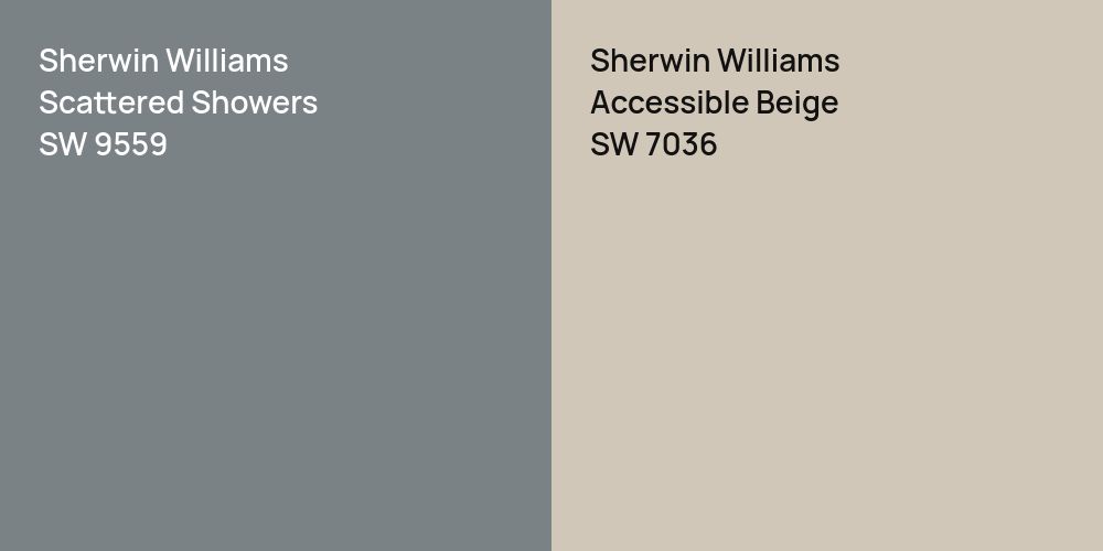 Sherwin Williams Scattered Showers vs. Sherwin Williams Accessible Beige