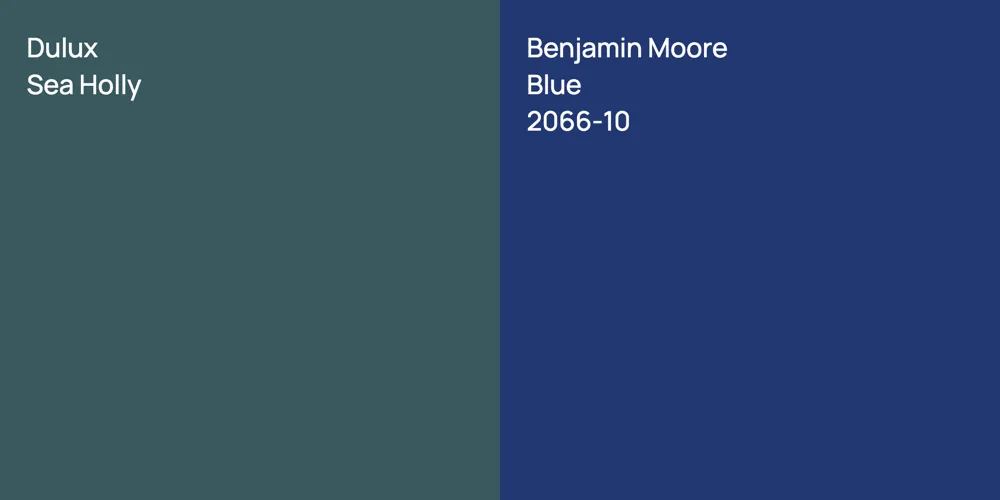 Dulux Sea Holly vs. Benjamin Moore Blue