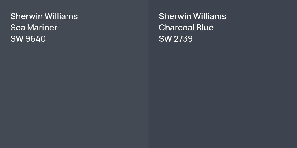 Sherwin Williams Sea Mariner vs. Sherwin Williams Charcoal Blue