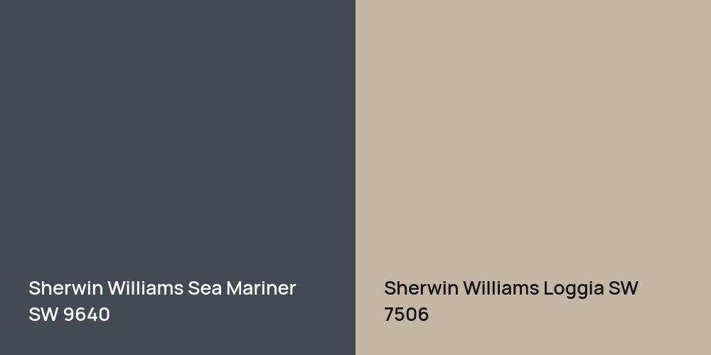 Sherwin Williams Sea Mariner vs. Sherwin Williams Loggia