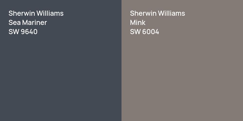 Sherwin Williams Sea Mariner vs. Sherwin Williams Mink