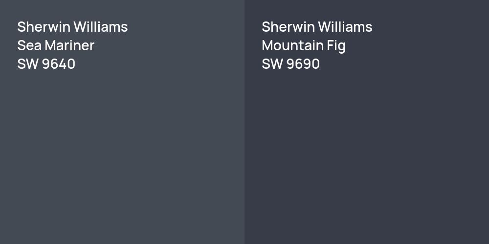 Sherwin Williams Sea Mariner vs. Sherwin Williams Mountain Fig