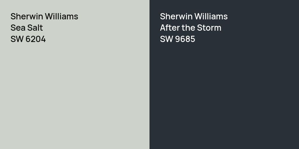 Sherwin Williams Sea Salt vs. Sherwin Williams After the Storm