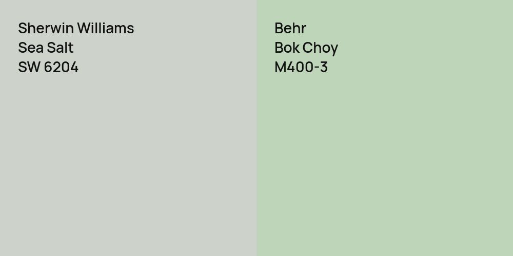 Sherwin Williams Sea Salt vs. Behr Bok Choy