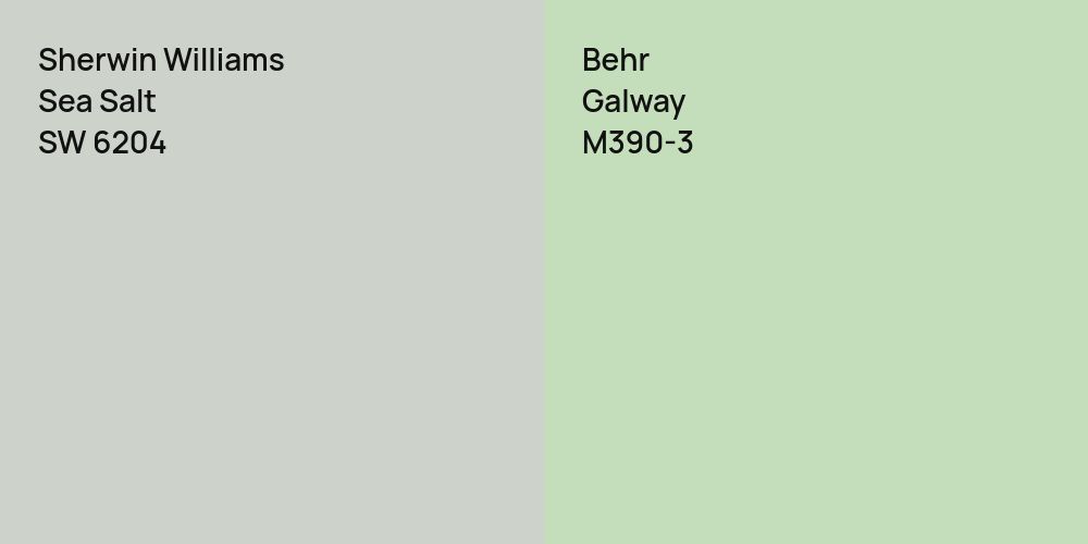 Sherwin Williams Sea Salt vs. Behr Galway