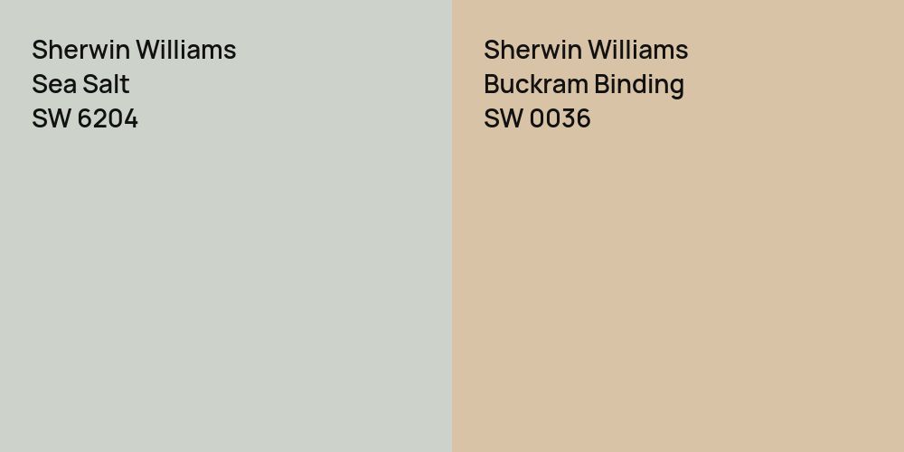 Sherwin Williams Sea Salt vs. Sherwin Williams Buckram Binding