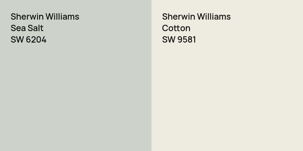 Sherwin Williams Sea Salt vs. Sherwin Williams Cotton