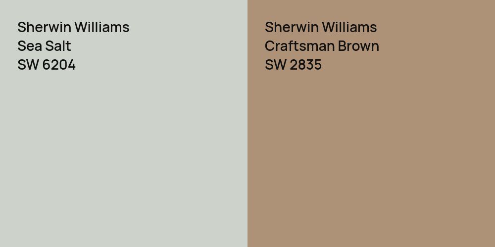 Sherwin Williams Sea Salt vs. Sherwin Williams Craftsman Brown