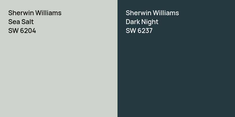 Sherwin Williams Sea Salt vs. Sherwin Williams Dark Night