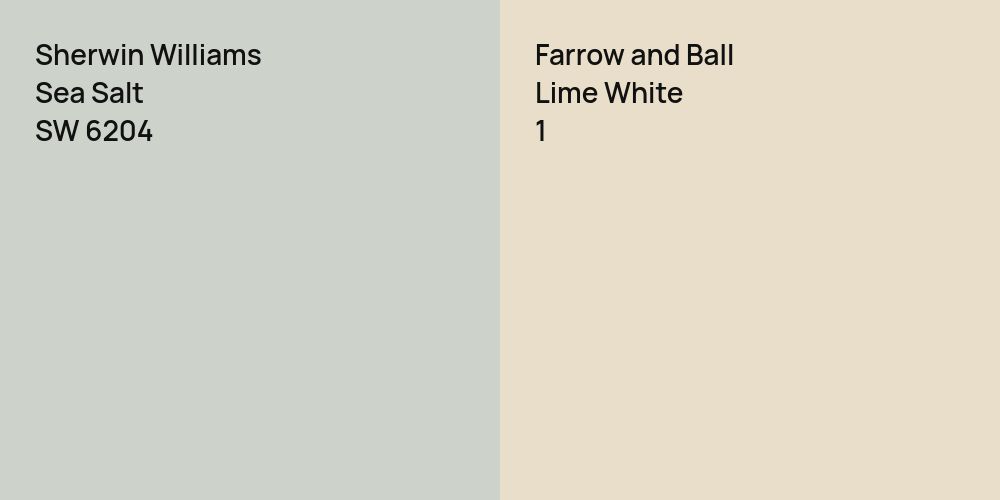 Sherwin Williams Sea Salt vs. Farrow and Ball Lime White